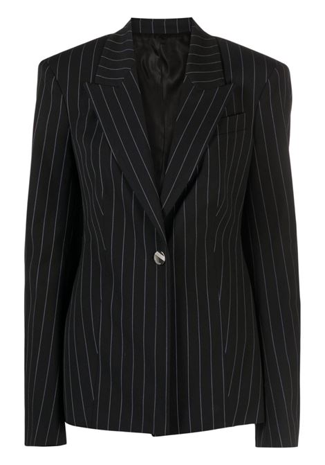 Blue Glen pinstripe single-breasted blazer - women THE ATTICO | 241WCG61E067596